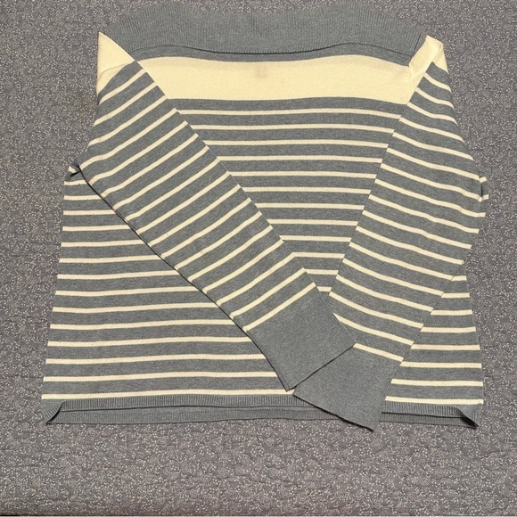 Chaps Sweater Blue & White Boat Neck Long Sleeves Coastal Prep Nautical Size XXL - Picture 4 of 11